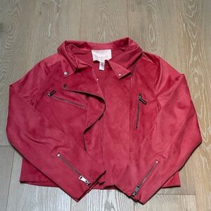 Hutch Size Medium Red Suede Women's Jacket.